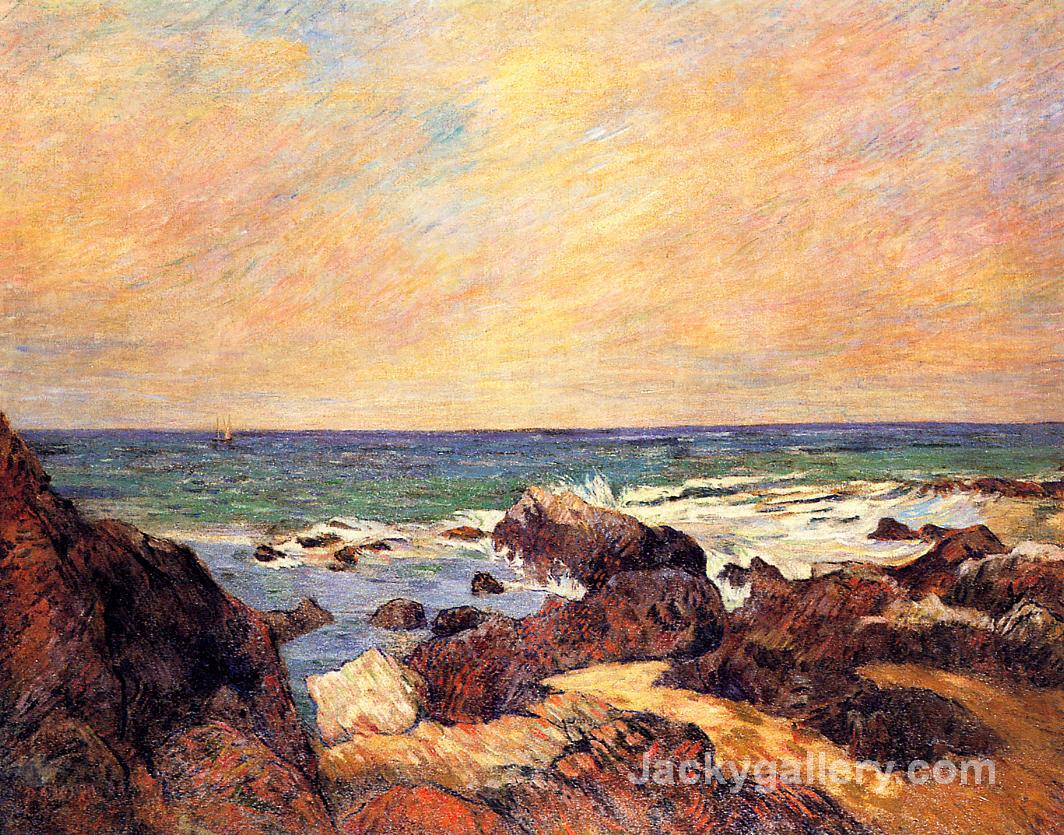 Rocks and Sea by Paul Gauguin paintings reproduction